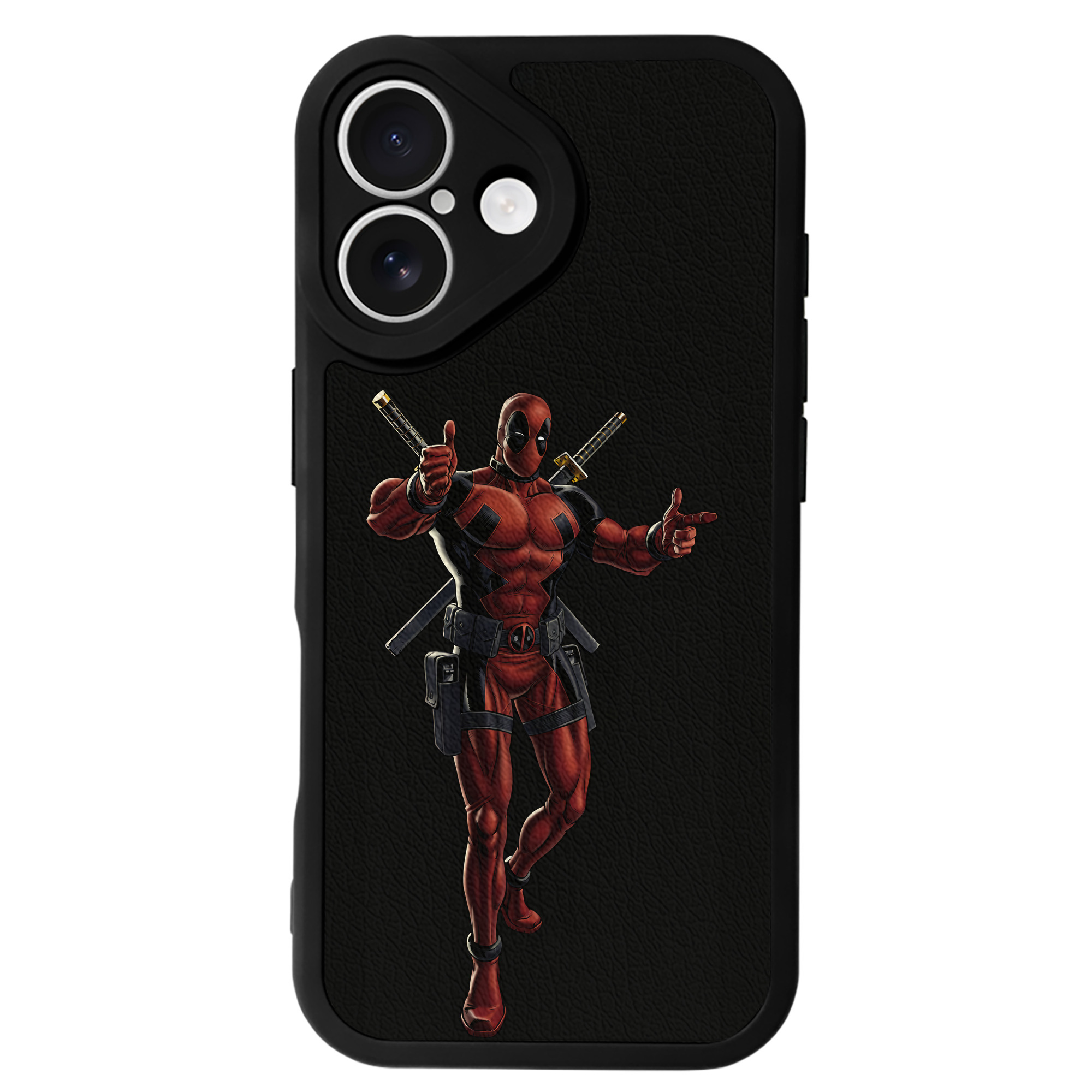（画像用） Deadpool デッドプール 【iPhone 16シリーズ対応】シリコンスマホケース（レザー調） 材質：シリコン